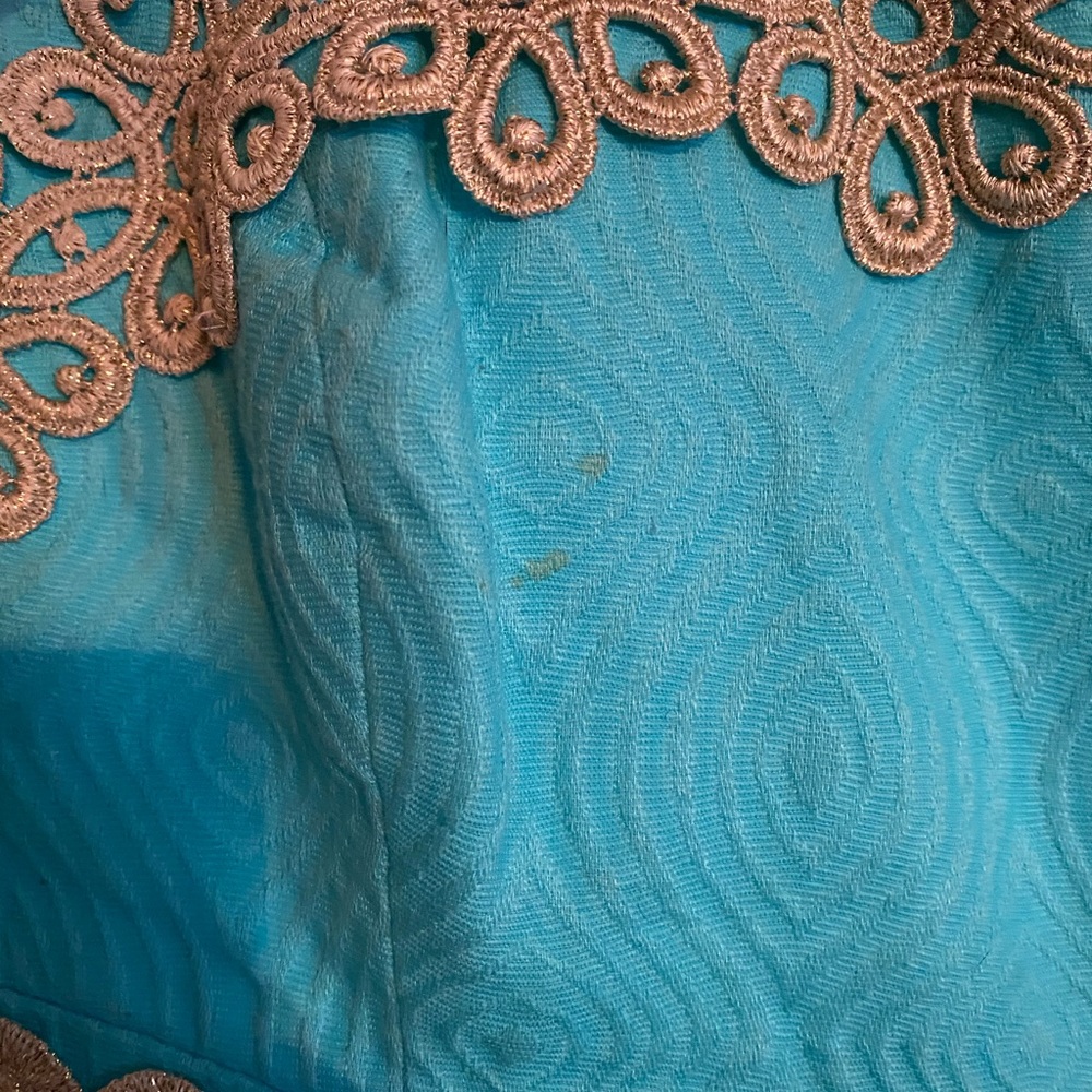 Lilly Pulitzer strapless gold trim dress - Picture 2 of 5